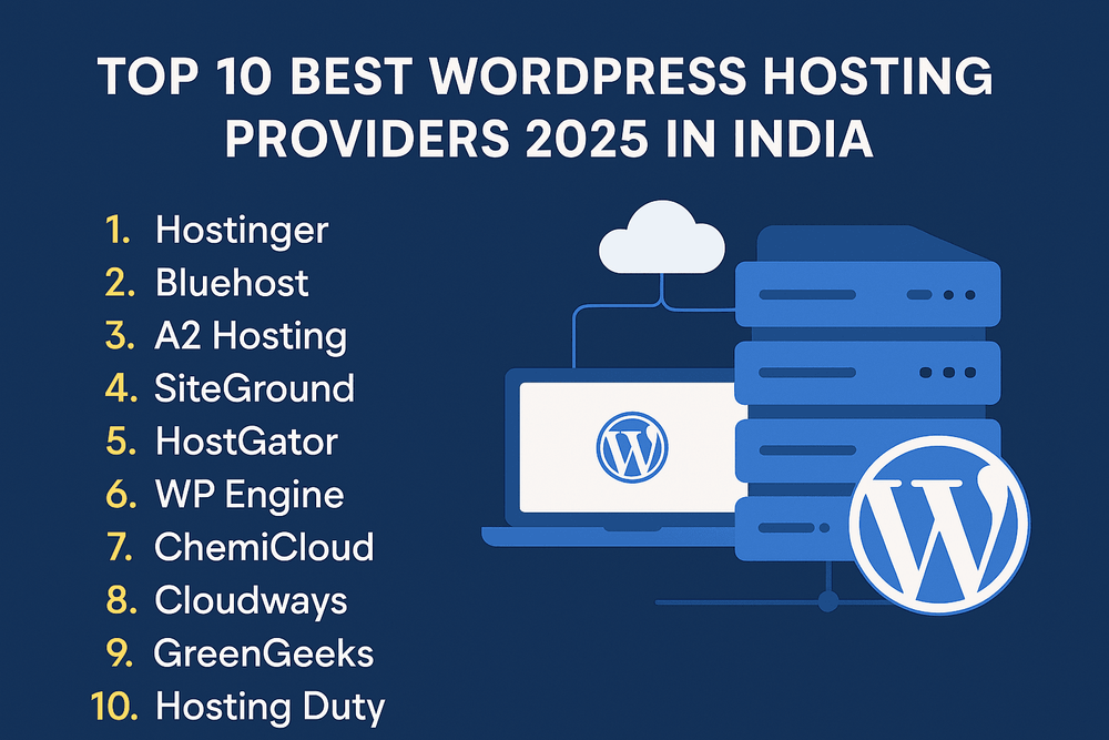 Top 10 WordPress Hosting Providers in India for 2025