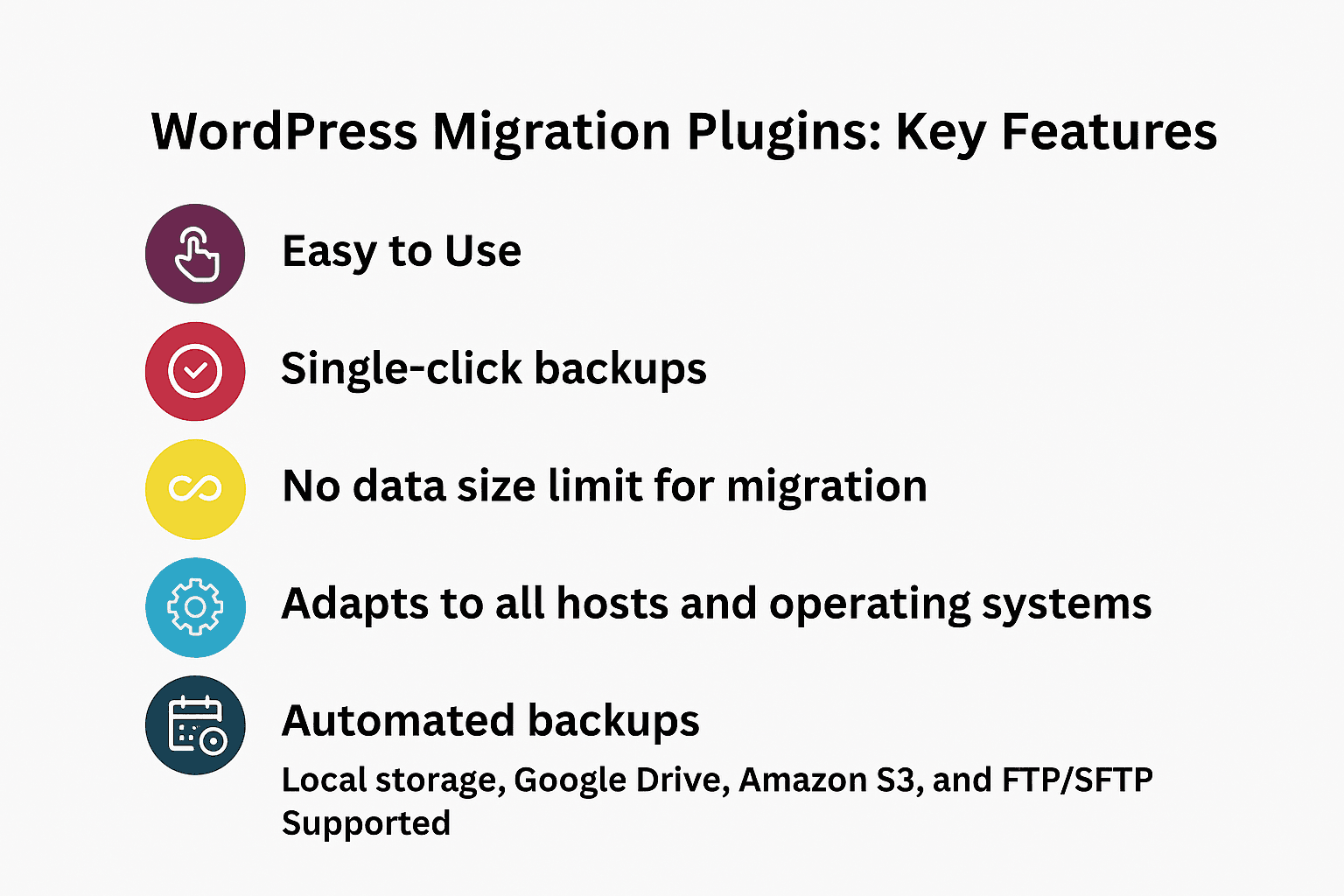 wordpress migration key features